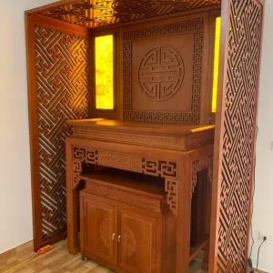 Mẫu vách ốp phòng thờ CNC hiện đại VN22