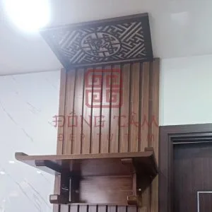 Kệ thờ treo tường kết hợp tấm chống ám khói TT42