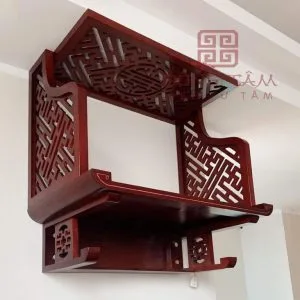 Bàn thờ treo tường kết hợp vách ngăn mẫu TT43