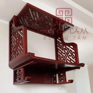 Mẫu bàn thờ treo tường gỗ gụ có vách ngăn TT20