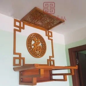 Bàn thờ treo tường gỗ hương đá đơn giản TT21