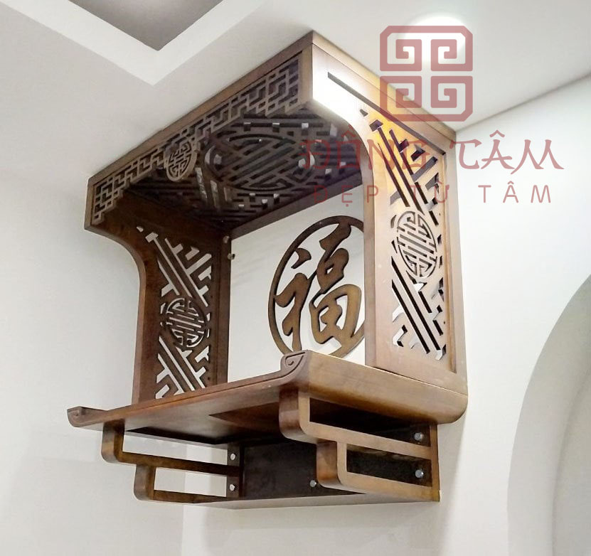 Bàn thờ treo tường chung cư gỗ gụ có vách ngăn TT14 - Bàn Thờ Đồng ...