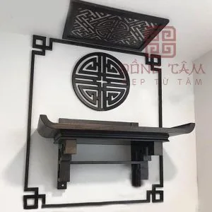 Mẫu bàn thờ treo tường gỗ sồi đẹp hiện đại TT12