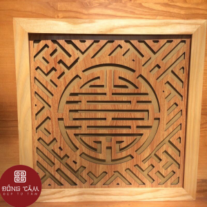 Tấm chống ám khói 41x41cm màu Vàng chữ Thọ