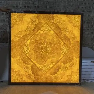 Tranh trúc chỉ mẫu hoa sen T12