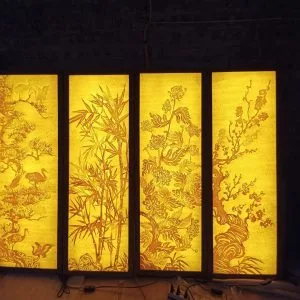 Tranh trúc chỉ Tứ Quý, Tùng Cúc Trúc Mai T15