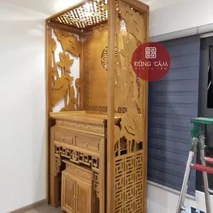 Bàn Thờ Chung Cư Đẹp Hiện Đại Gỗ Mít - BTD04