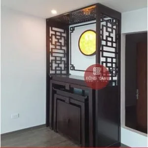 Mẫu bàn thờ chung cư, bàn thờ gia tiên, bàn thờ gỗ sồi B5