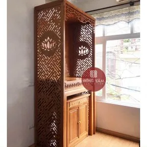 Bàn thờ chung cư gỗ sồi
