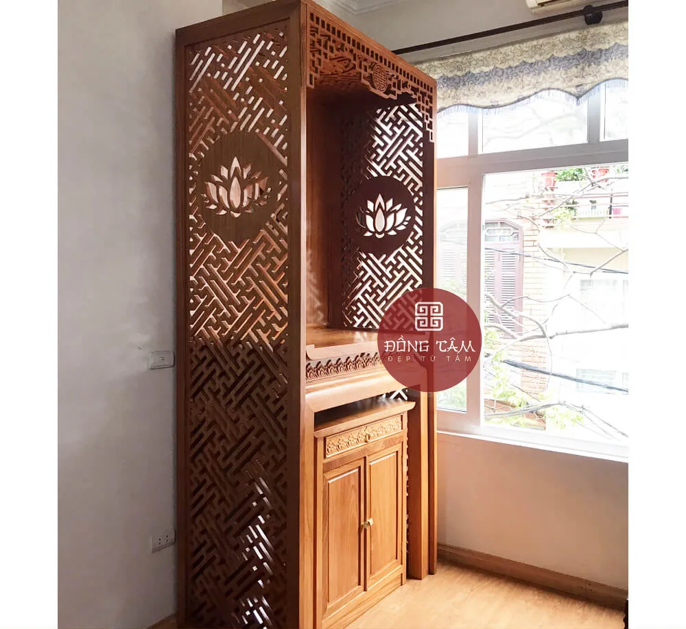 Bàn thờ chung cư gỗ sồi
