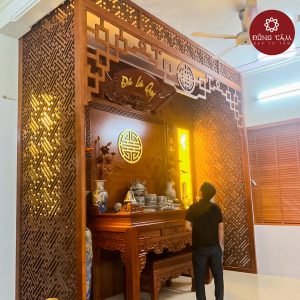 Mẫu bàn thờ đẹp, bàn thờ gia tiên, bàn thờ gỗ gõ AG05