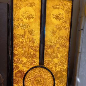 Mẫu tranh trúc chỉ Hoa Sen Trúc