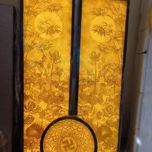 Mẫu tranh trúc chỉ Hoa Sen Trúc