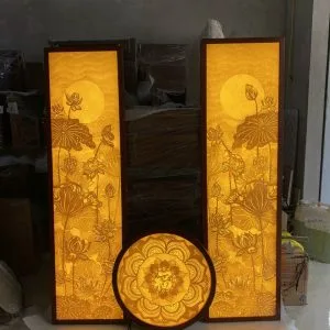 Mẫu Tranh trúc chỉ Sen Trăng