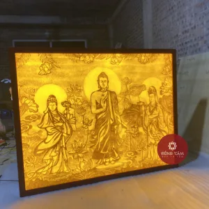 Tranh trúc chỉ Tam Thế Phật