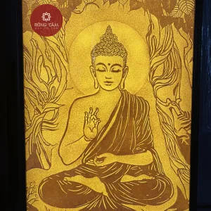 Mẫu tranh trúc chỉ hình Đức Phật