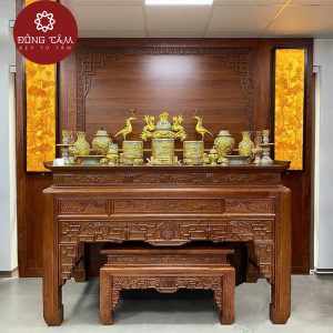 Án gian thờ gỗ gụ cao cấp bền đẹp DT05