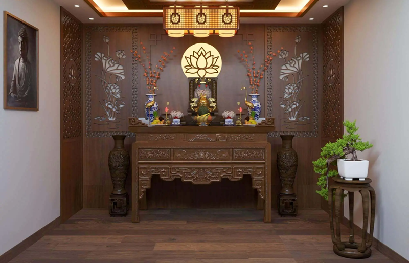 Phòng thờ Phật được trang trí đẹp mắt và hợp phong thủy Phòng thờ Phật được trang trí đẹp mắt và hợp phong thủy