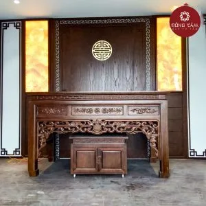 Bàn thờ gia tiên gỗ gõ DT25