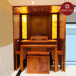Mẫu sập thờ gỗ gõ hiện đại DT35