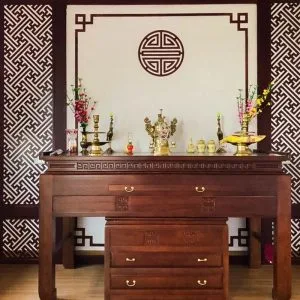 Mẫu bàn thờ đứng gỗ gõ, đẳng cấp, sang trọng DT37