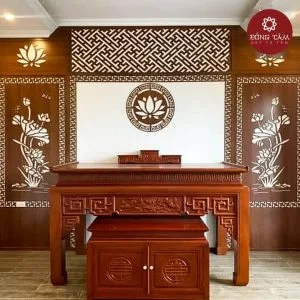 Mẫu bàn thờ đứng gỗ gõ DT39