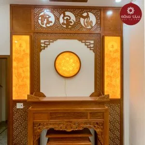 Mẫu bàn thờ gỗ gõ cao cấp DT40