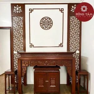 Mẫu bàn thờ gỗ gõ đẹp, hiện đại DT41