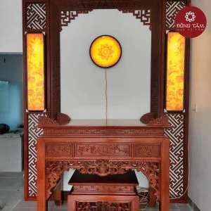 Mẫu bàn thờ đứng gỗ gõ DT43