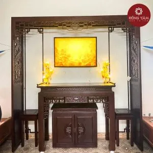 Mẫu sập thờ gia tiên gỗ gõ DT44