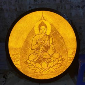 Tranh trúc chỉ tròn Phật Thích Ca Mâu Ni